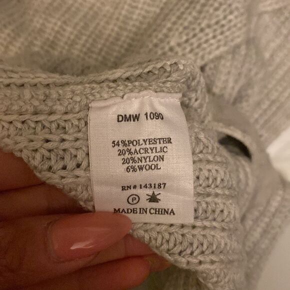 ANGL S light grey collared sweater jacket cardigan with pockets - Picture 6 of 6